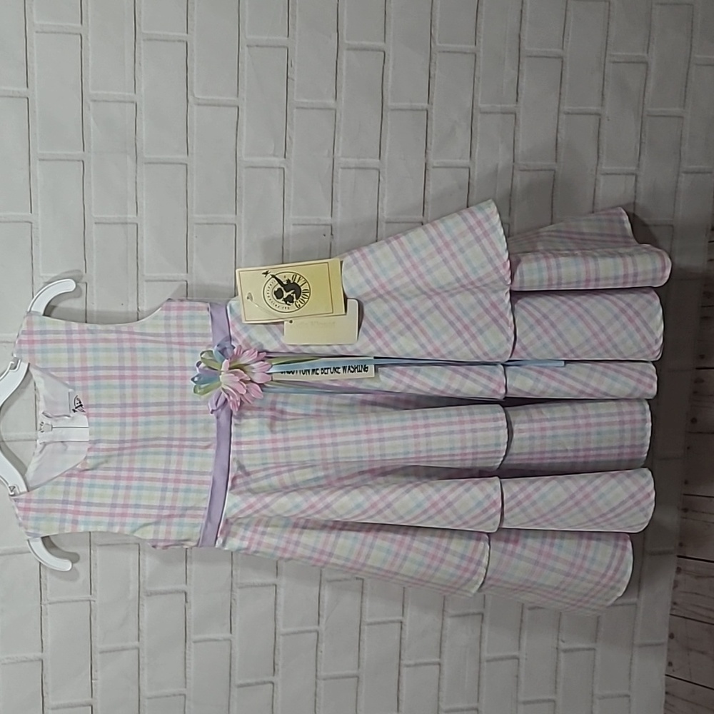 NWT Girls Good Lad pastel check dress